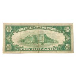 1929 $10 US Bank of New York Fed Res Note