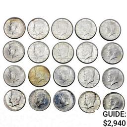 1964 Kennedy Half Dollar   (20 Coins)