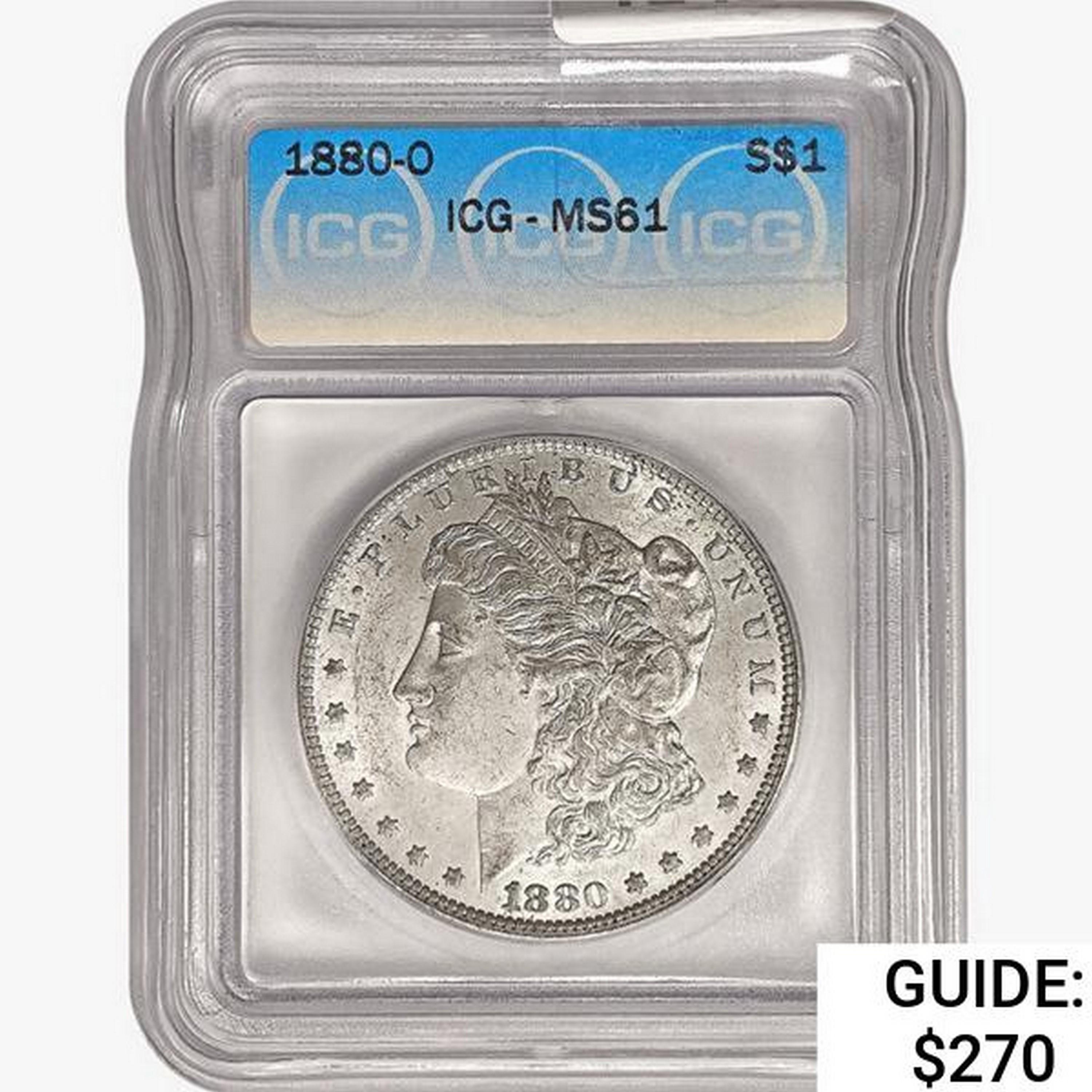 1880-O Morgan Silver Dollar ICG MS61