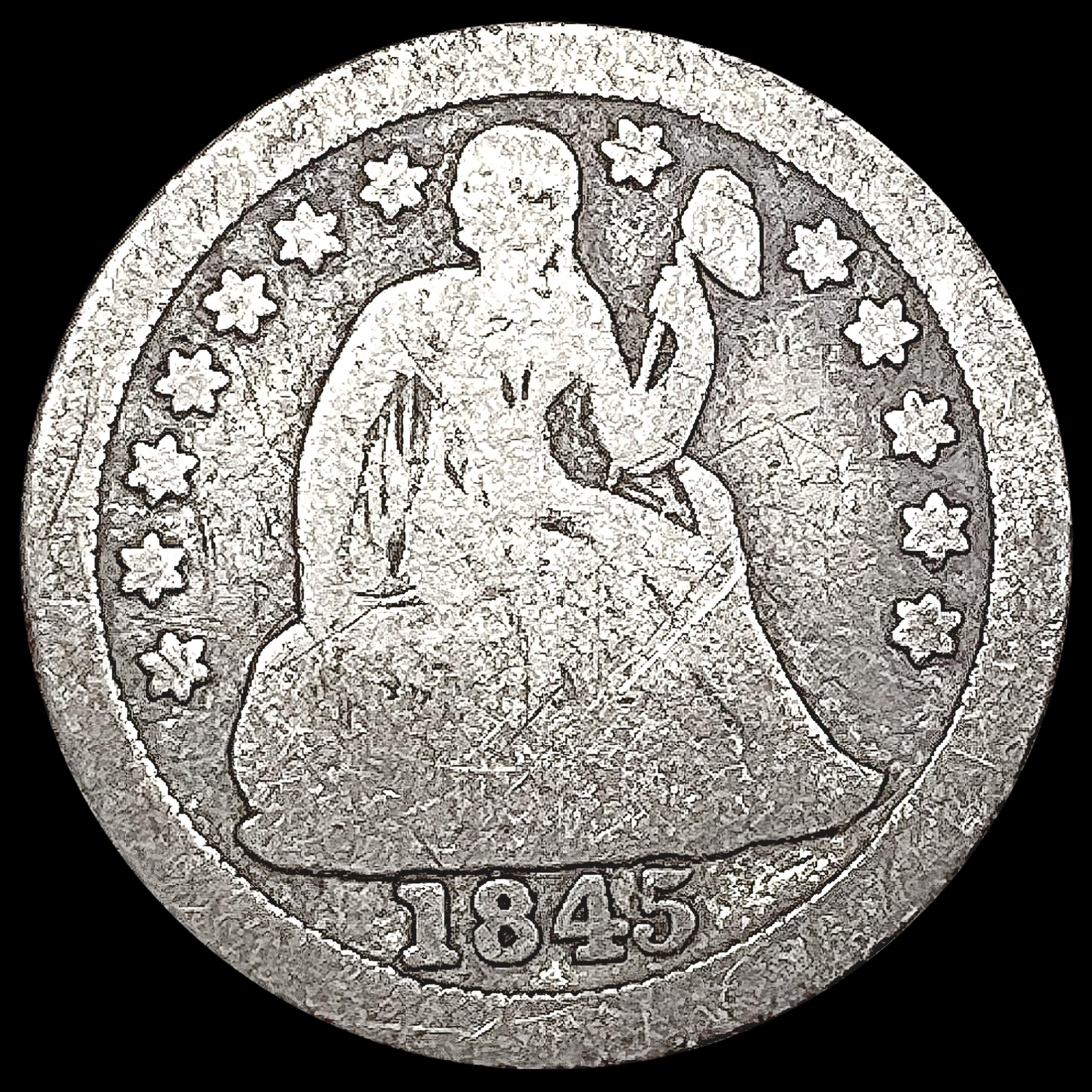 1845-O Seated Liberty Dime NICELY CIRCULATED