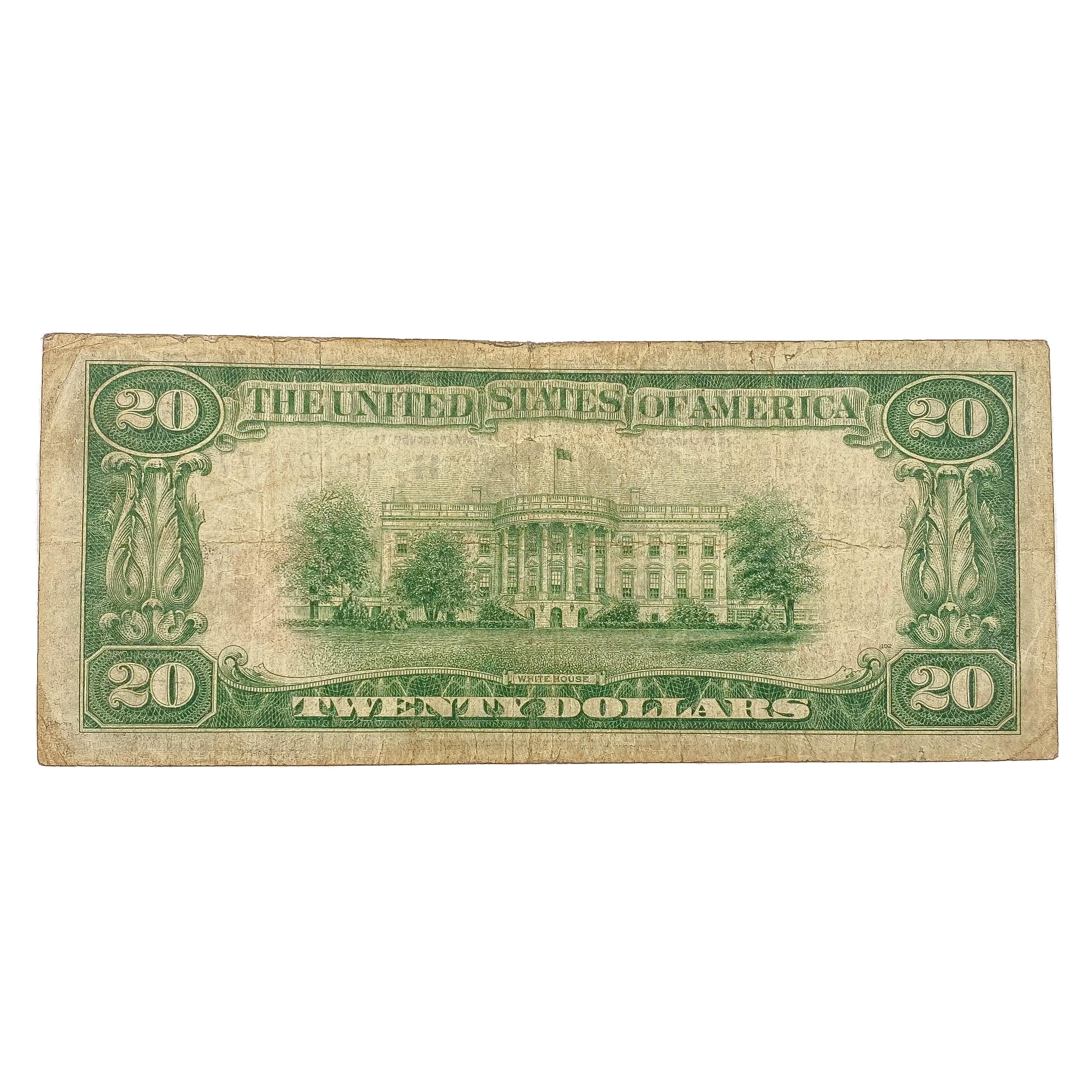 1929 $20 US St Louis Bank, MO Fed Res Note