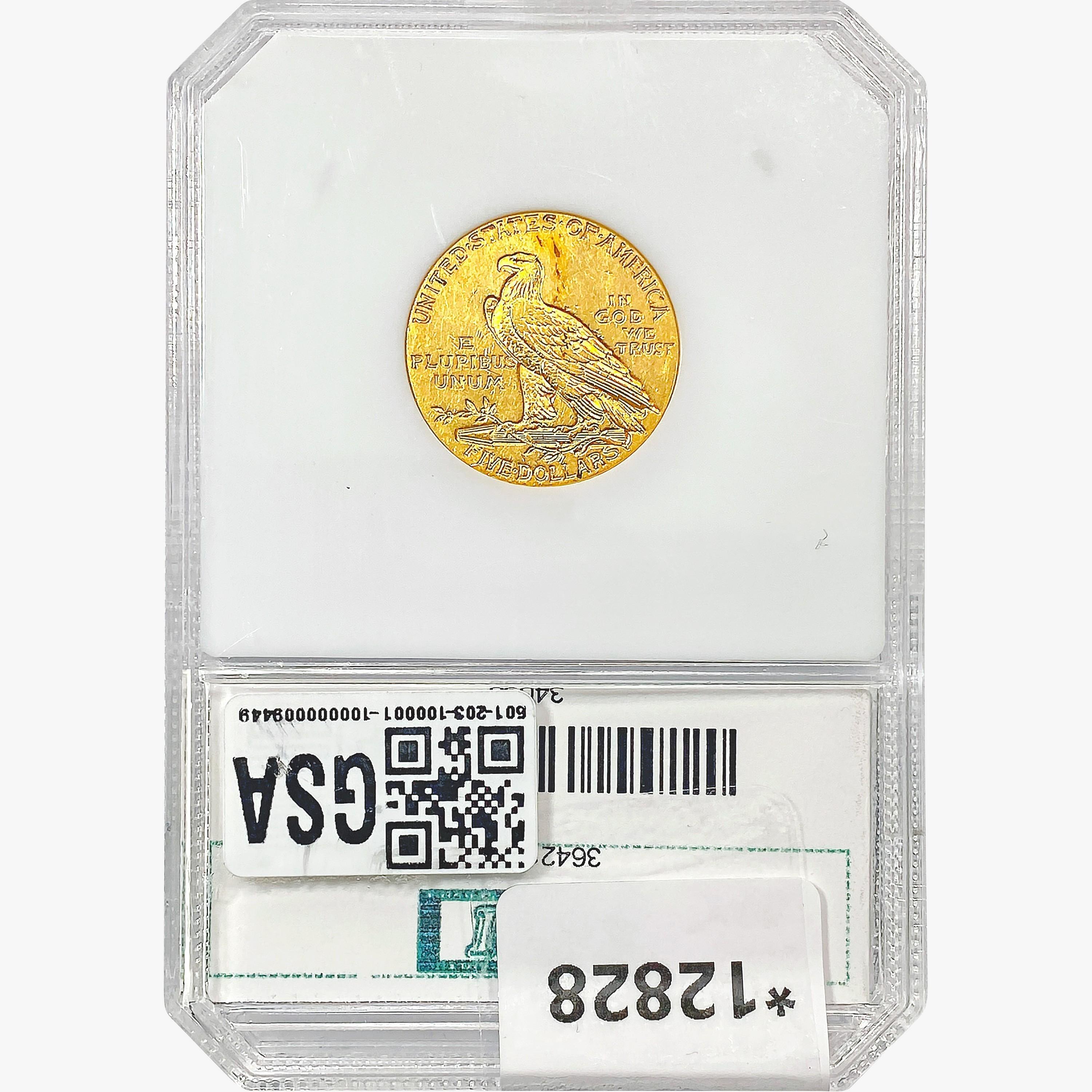 1913 $5 Gold Half Eagle PCI MS63