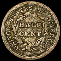 1851 Braided Hair Half Cent NICELY CIRCULATED