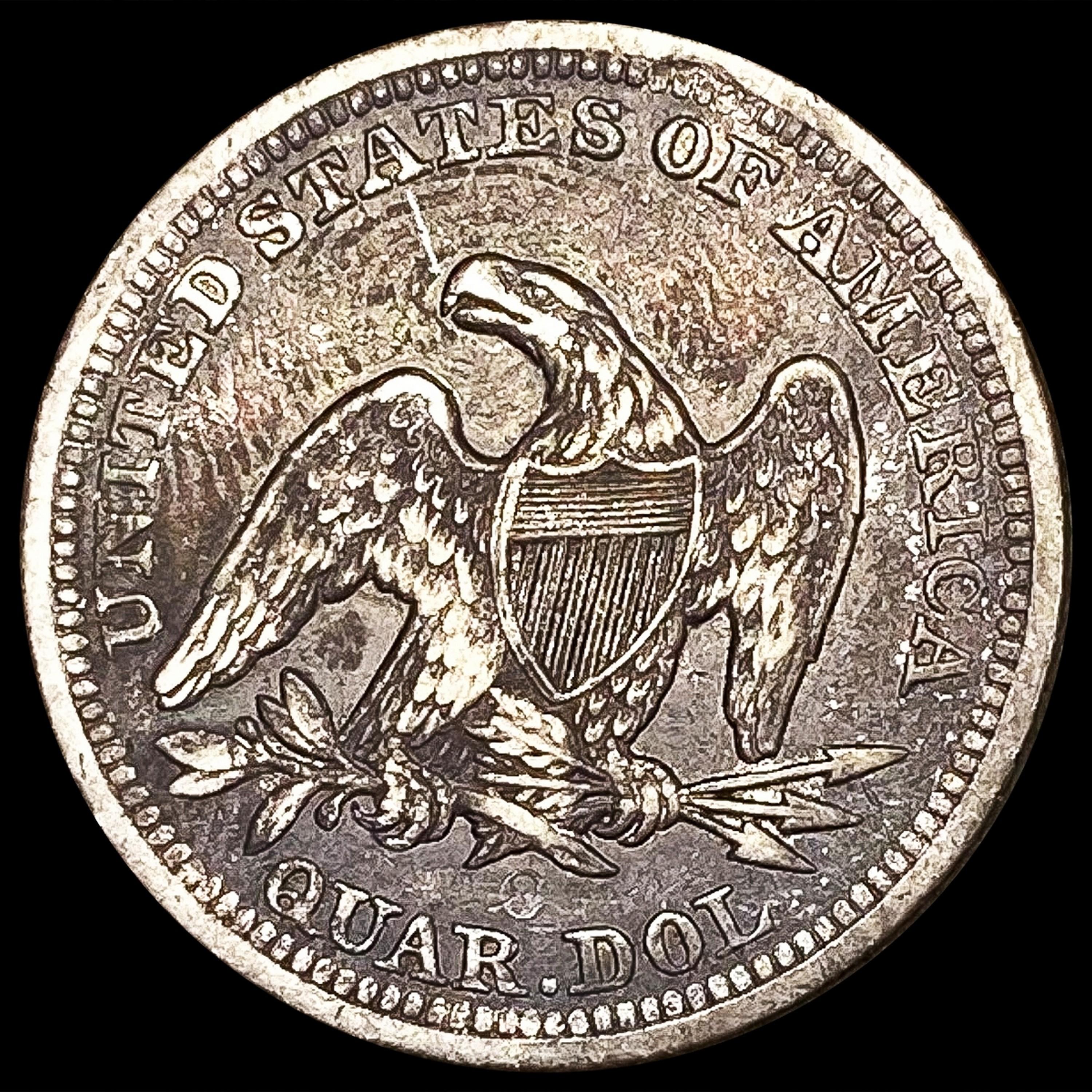 1860-O Seated Liberty Quarter LIGHTLY CIRCULATED