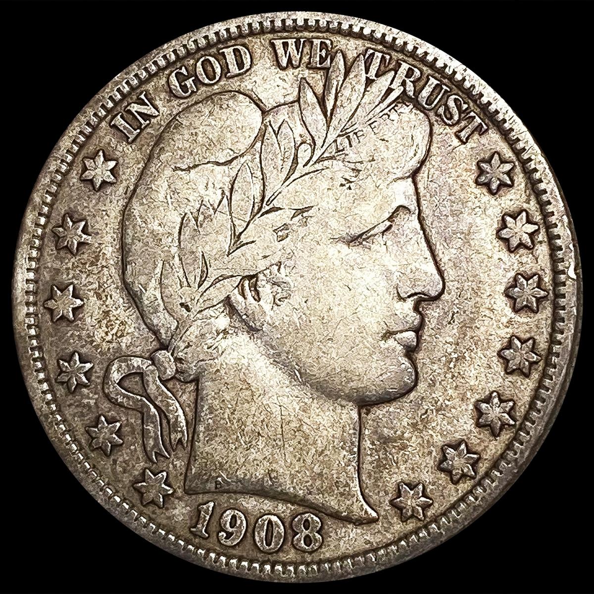 1908-D Barber Half Dollar LIGHTLY CIRCULATED