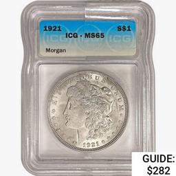 1921 Morgan Silver Dollar ICG MS65