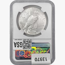 1923-D Silver Peace Dollar NGC MS61