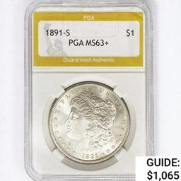 1891-S Morgan Silver Dollar PGA MS63+