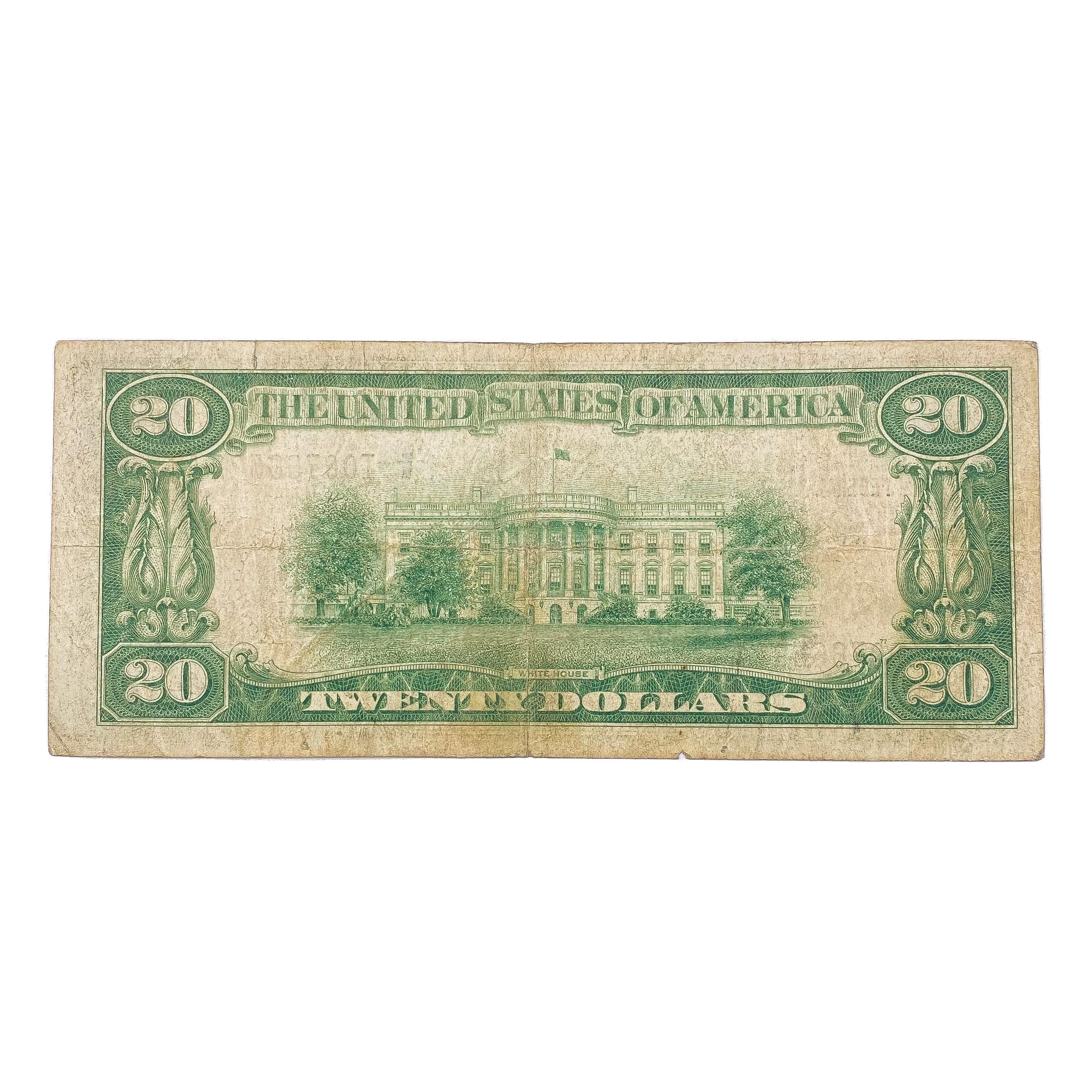 1929 $20 US MinneapolIs Bank, MO Fed Res Note
