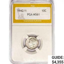 1942/1 Mercury Silver Dime PGA MS61