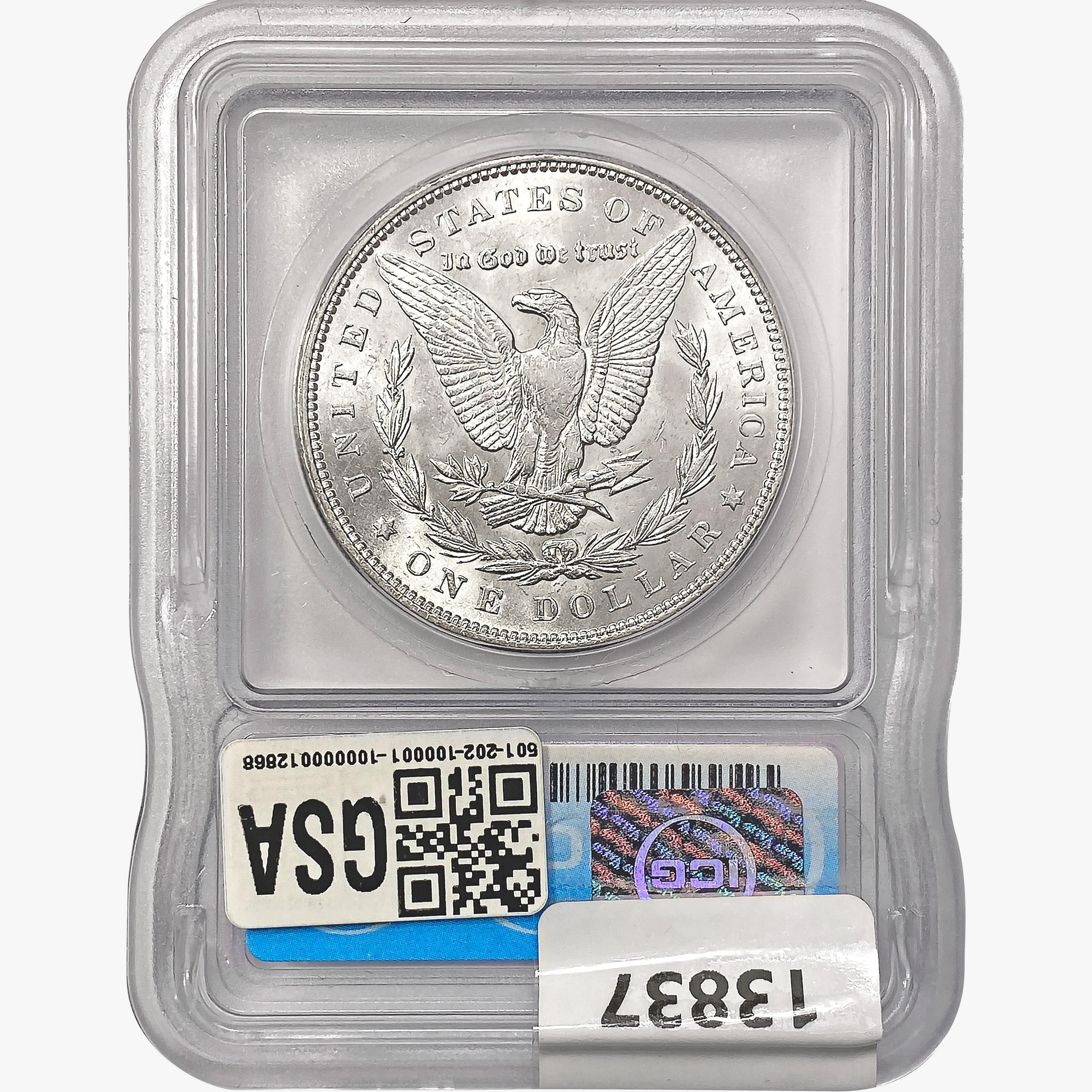 1892 Morgan Silver Dollar ICG MS60