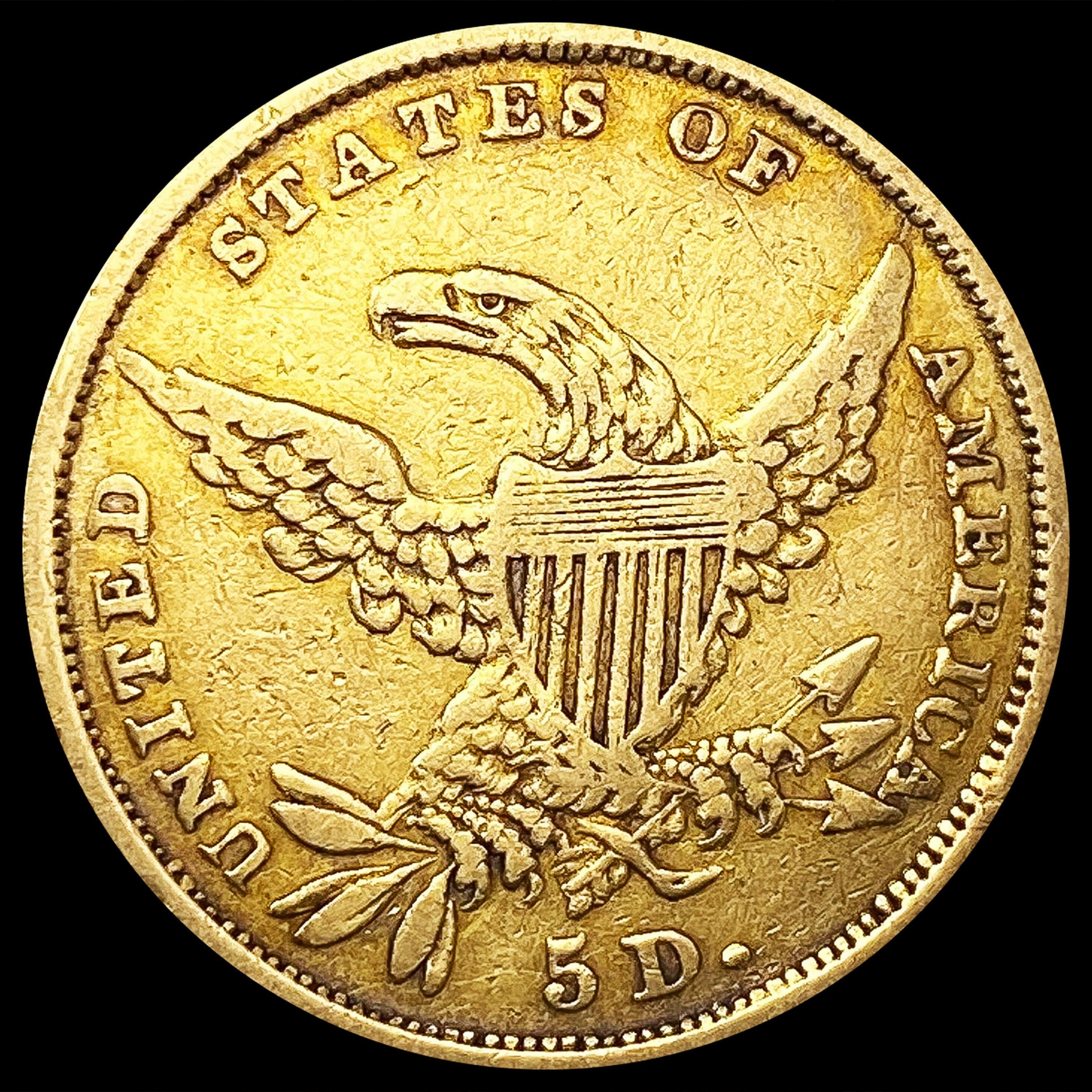 1834 $5 Gold Half Eagle NICELY CIRCULATED