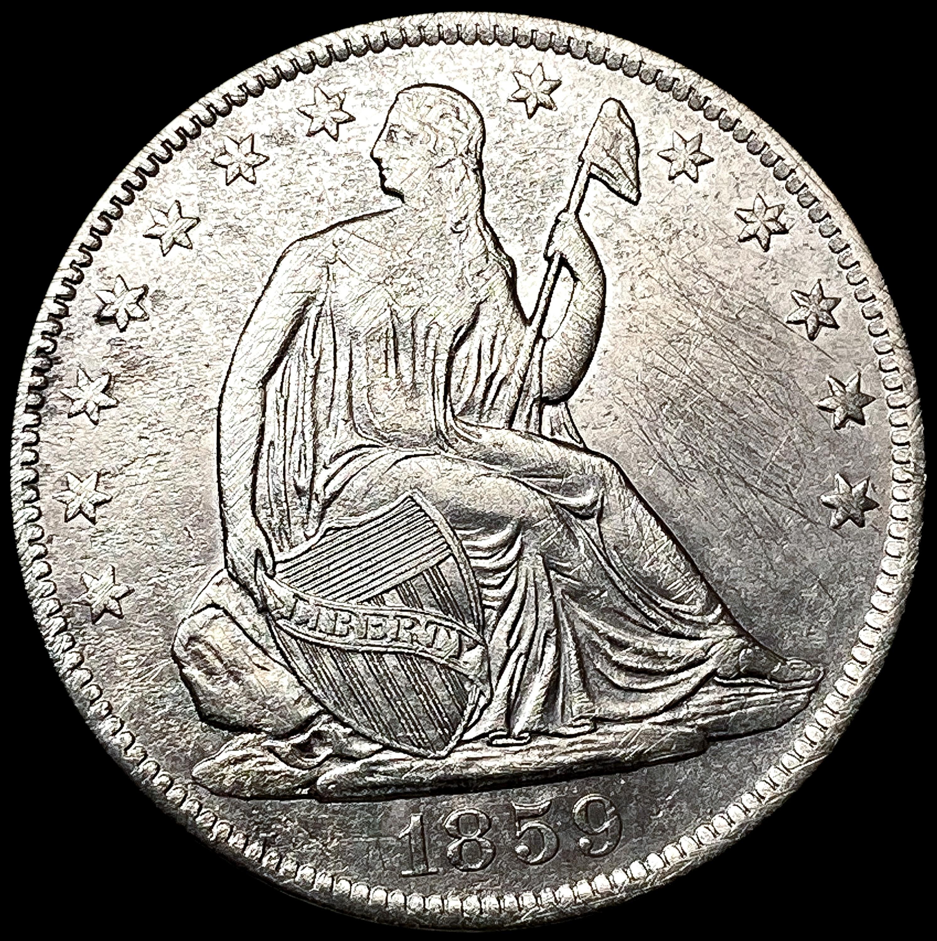 1859-O Seated Liberty Half Dollar NEARLY UNCIRCULA