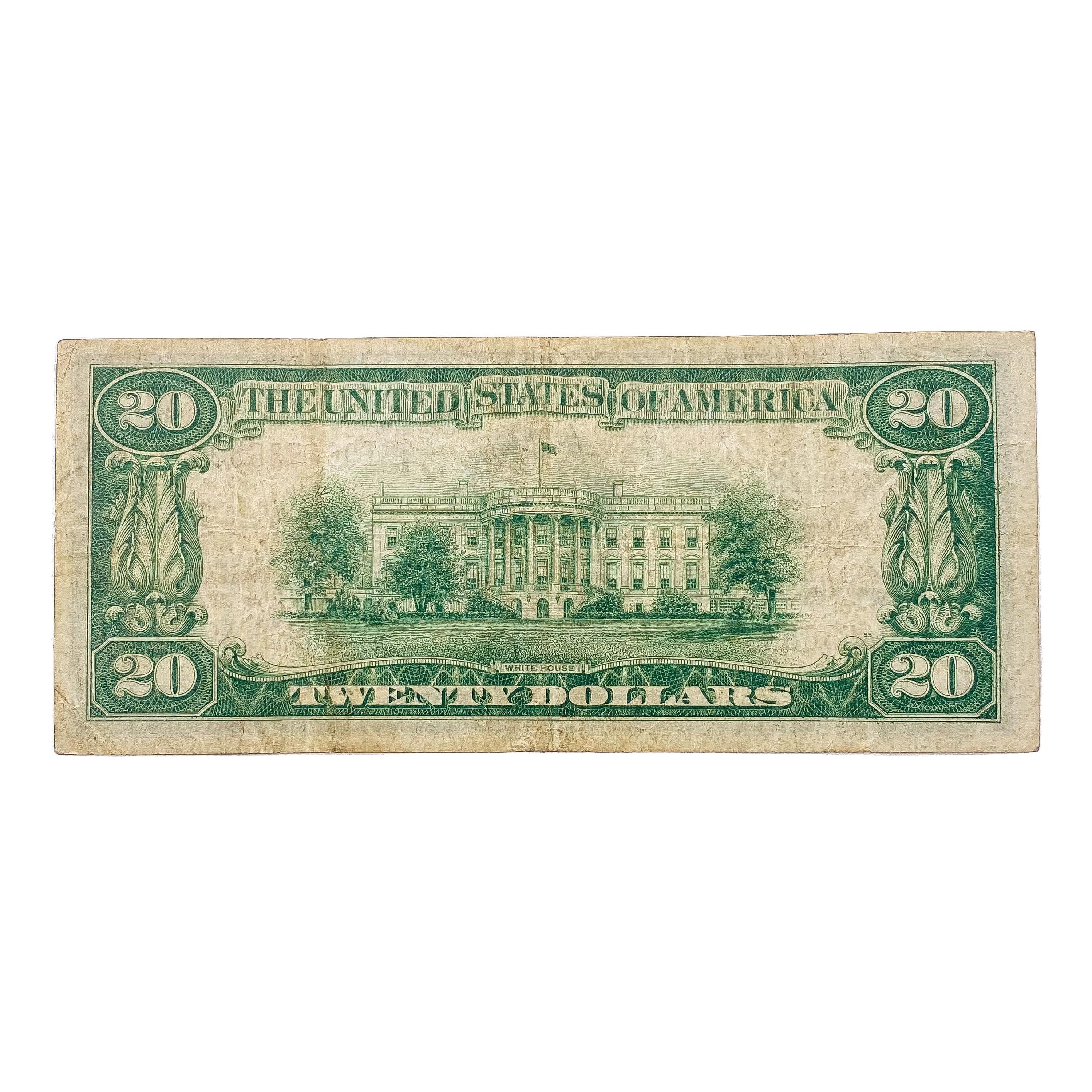 1929 $20 US MinneapolIs Bank, MO Fed Res Note