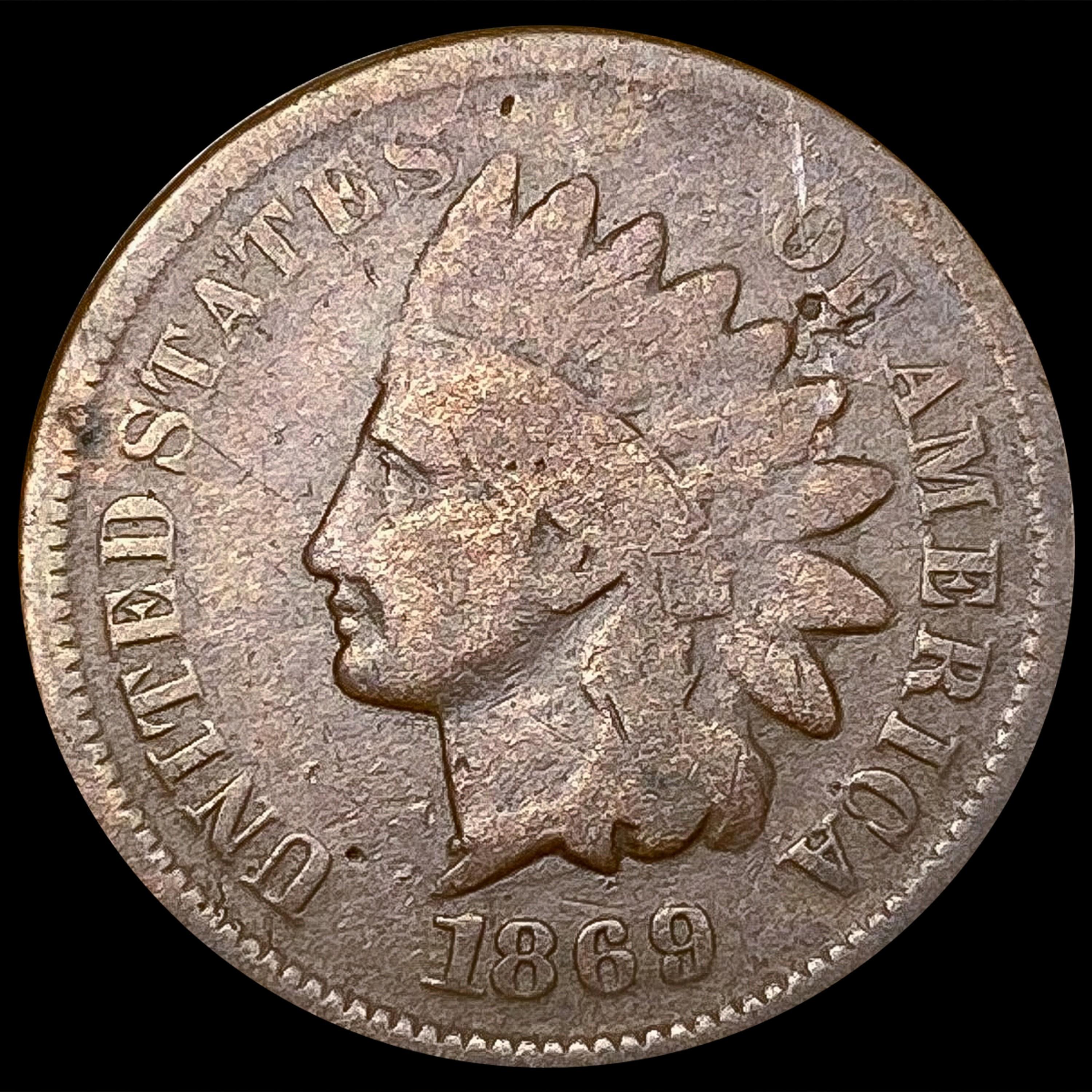 1869 Indian Head Cent NICELY CIRCULATED