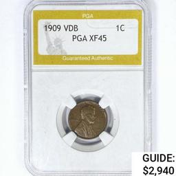 1909 VDB Wheat Cent PGA XF45