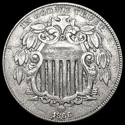 1866 Rays Liberty Victory Nickel NEARLY UNCIRCULAT