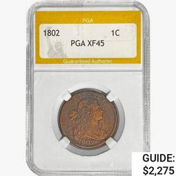 1802 Draped Bust Large Cent PGA XF45