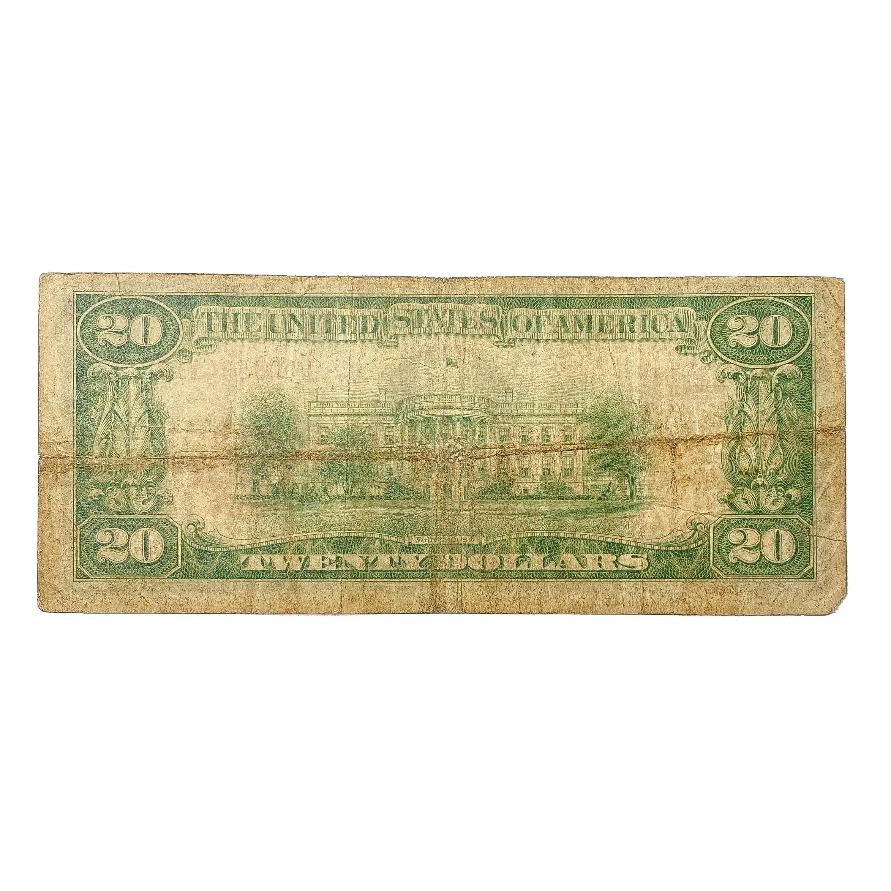 1929 L $20 US San Francisco Bank, CA Fed Res Note