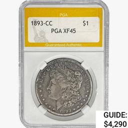 1893-CC Morgan Silver Dollar PGA XF45