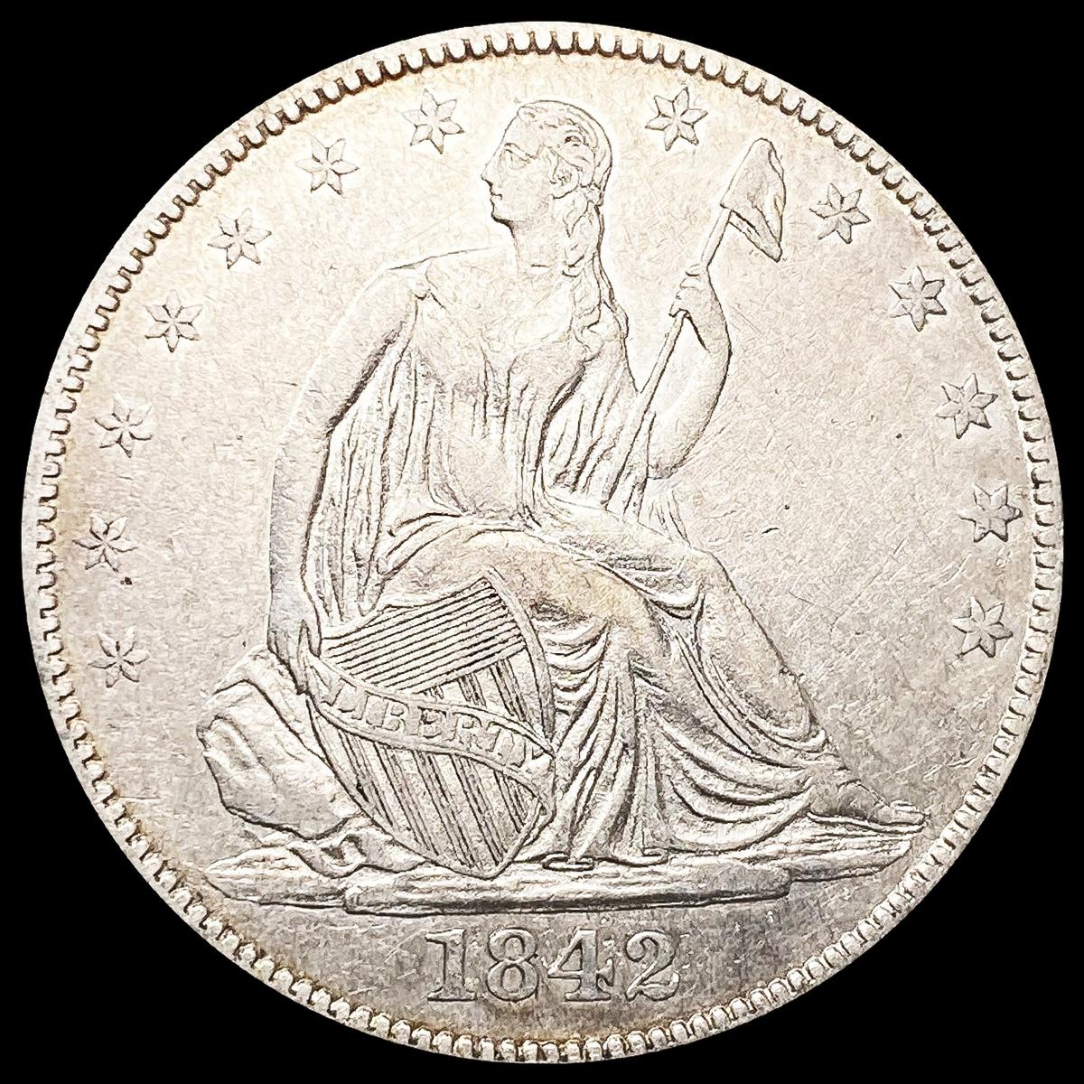 1842-O Seated Liberty Half Dollar NEARLY UNCIRCULA