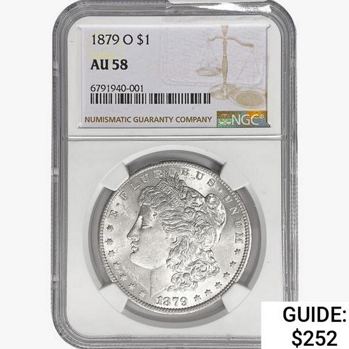 1879-O Morgan Silver Dollar NGC AU58