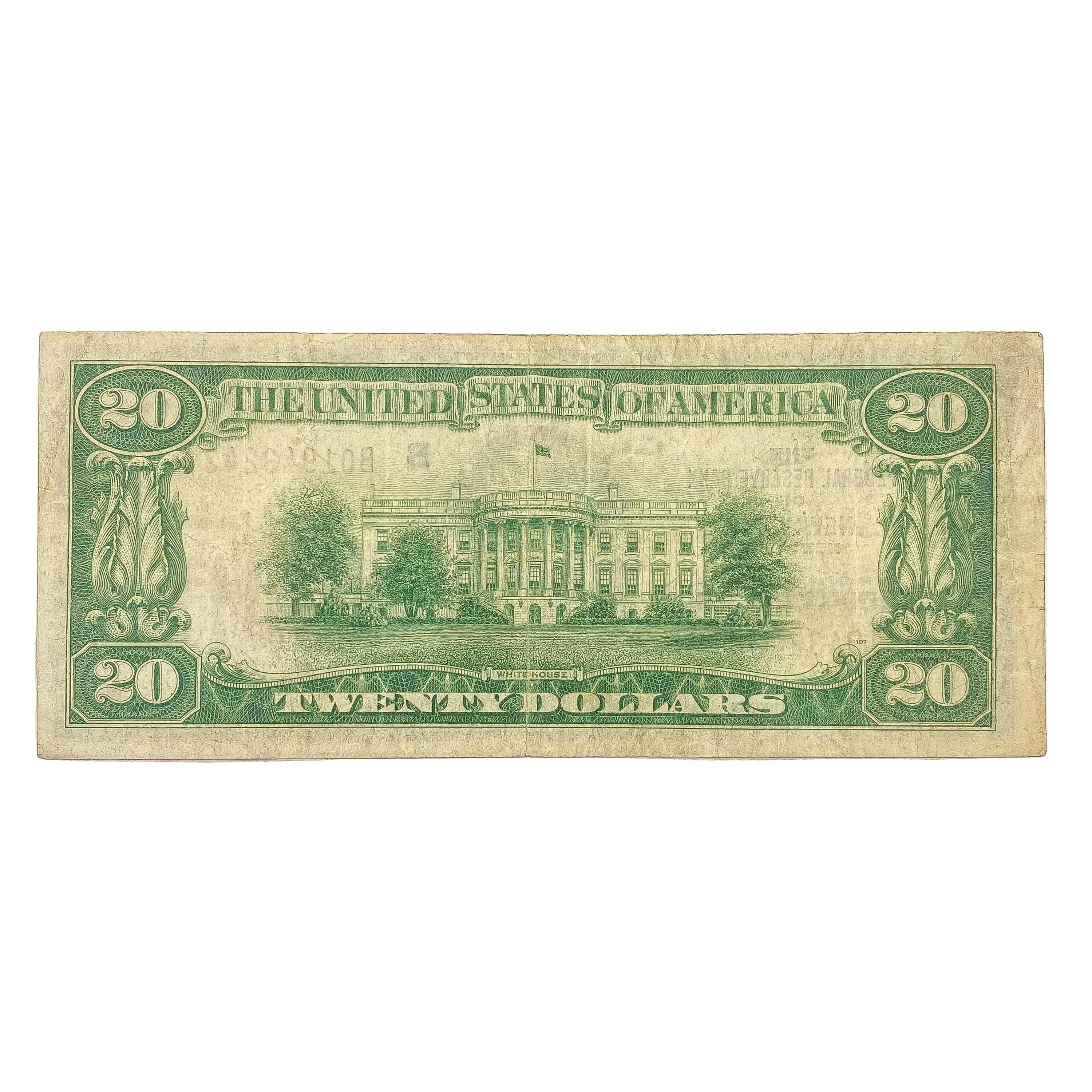 1929 $20 US Bank of New York Fed Res Note