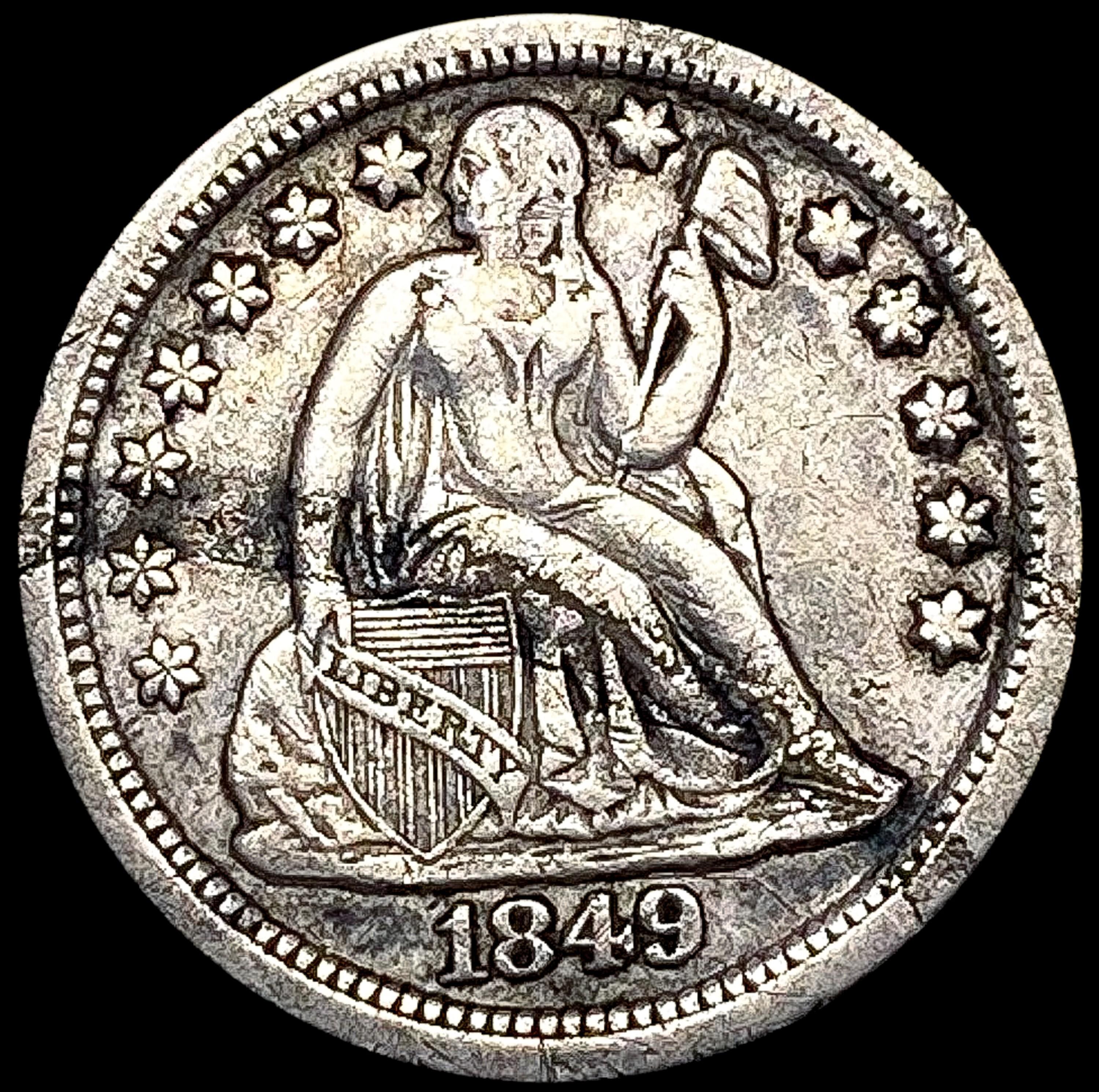 1849-O Seated Liberty Dime CLOSELY UNCIRCULATED