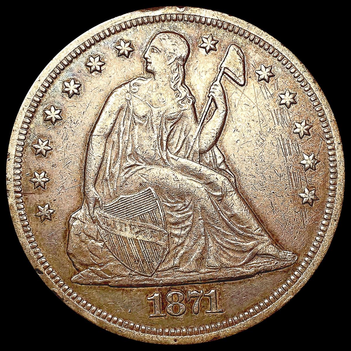 1871 Seated Liberty Dollar CLOSELY UNCIRCULATED