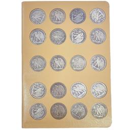 1916-1947 Walking Half Dollar Book (65 Coins)