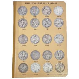 1916-1947 Walking Half Dollar Book (65 Coins)