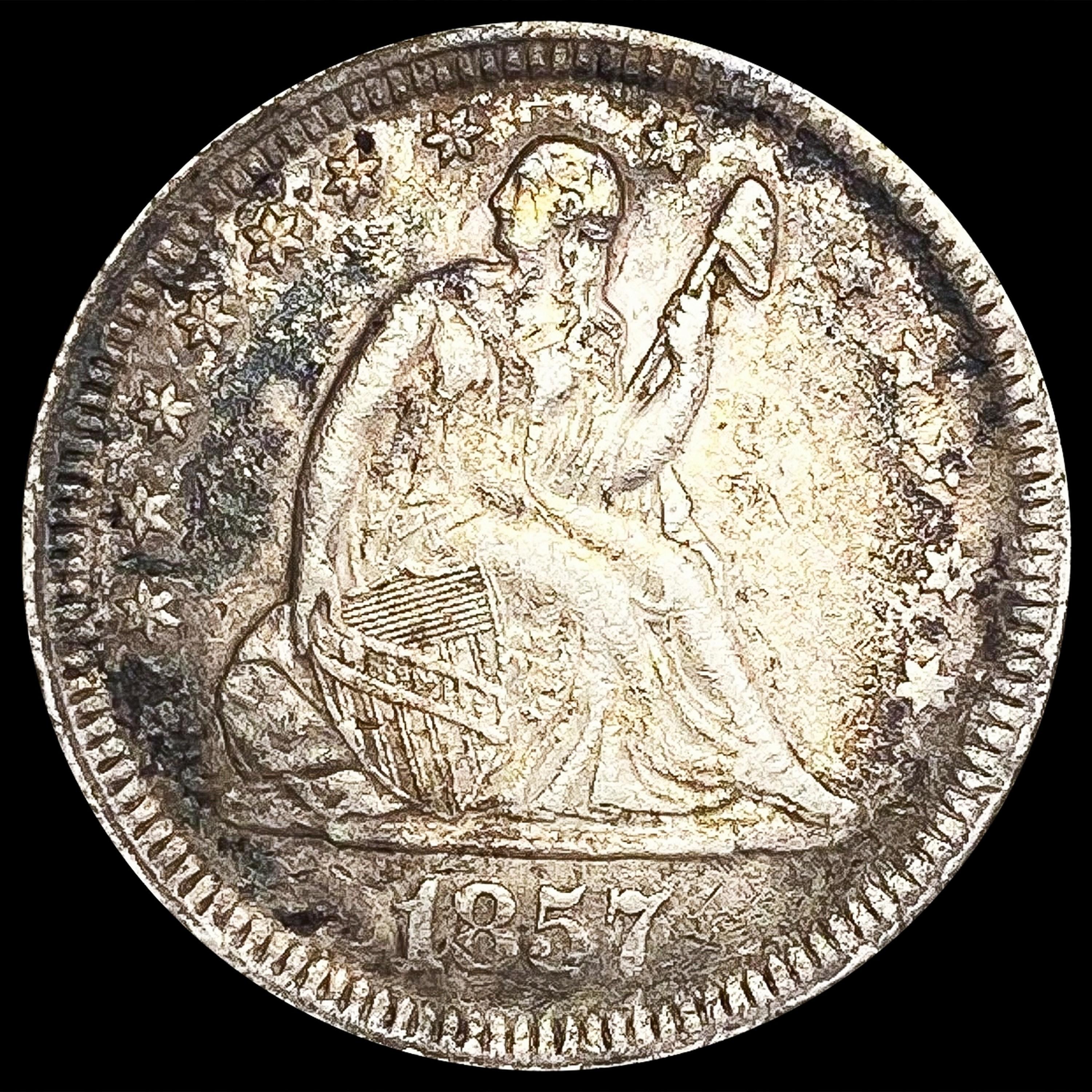 1857 Seated Liberty Quarter LIGHTLY CIRCULATED