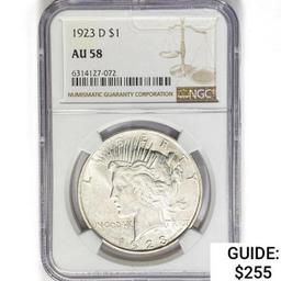 1923-D Silver Peace Dollar NGC AU58