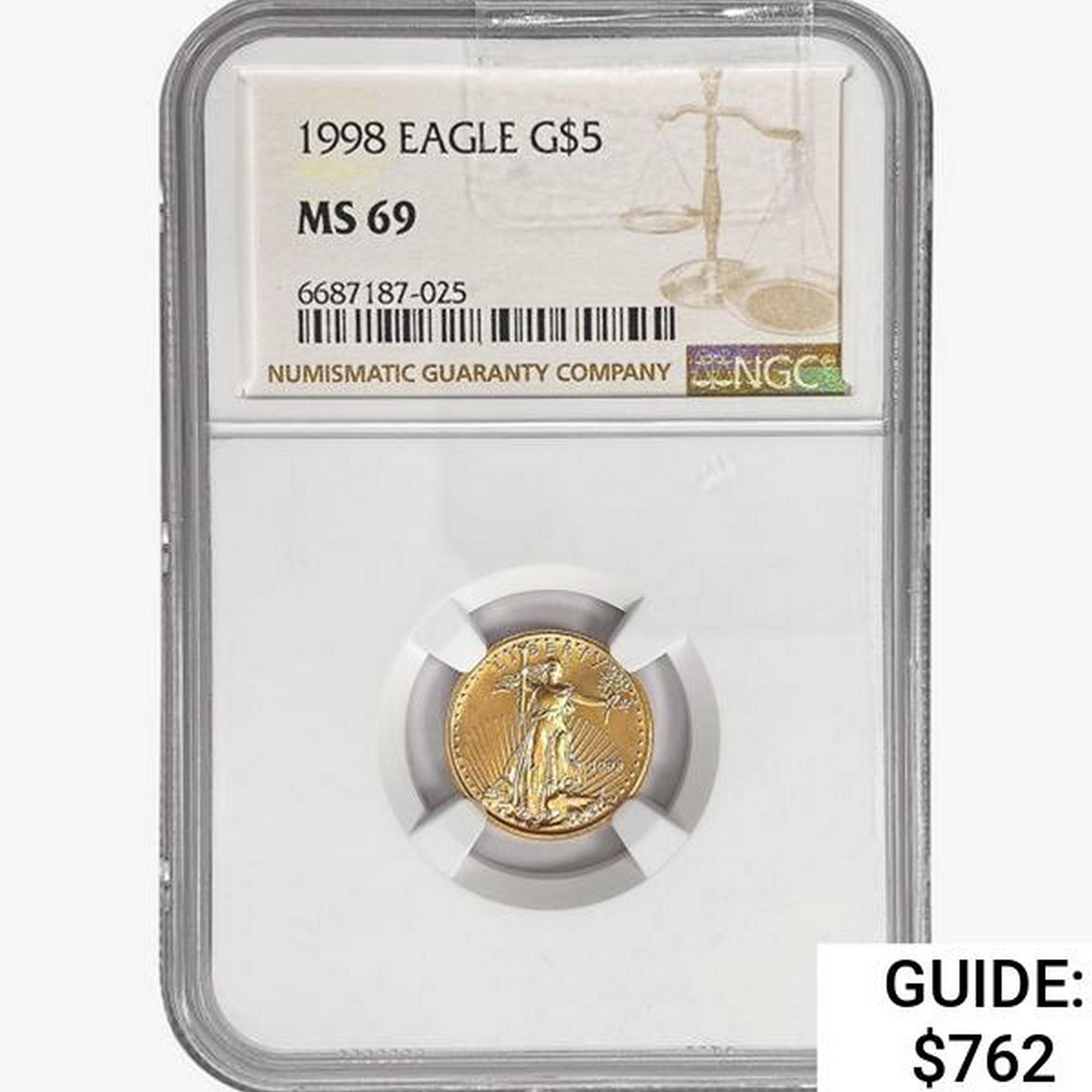 1998 $5 1/10oz. Gold Eagle NGC MS69