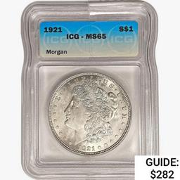 1921 Morgan Silver Dollar ICG MS65