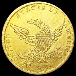 1838 $5 Gold Half Eagle CLOSELY UNCIRCULATED