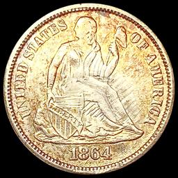 1864-S Seated Liberty Dime CLOSELY UNCIRCULATED