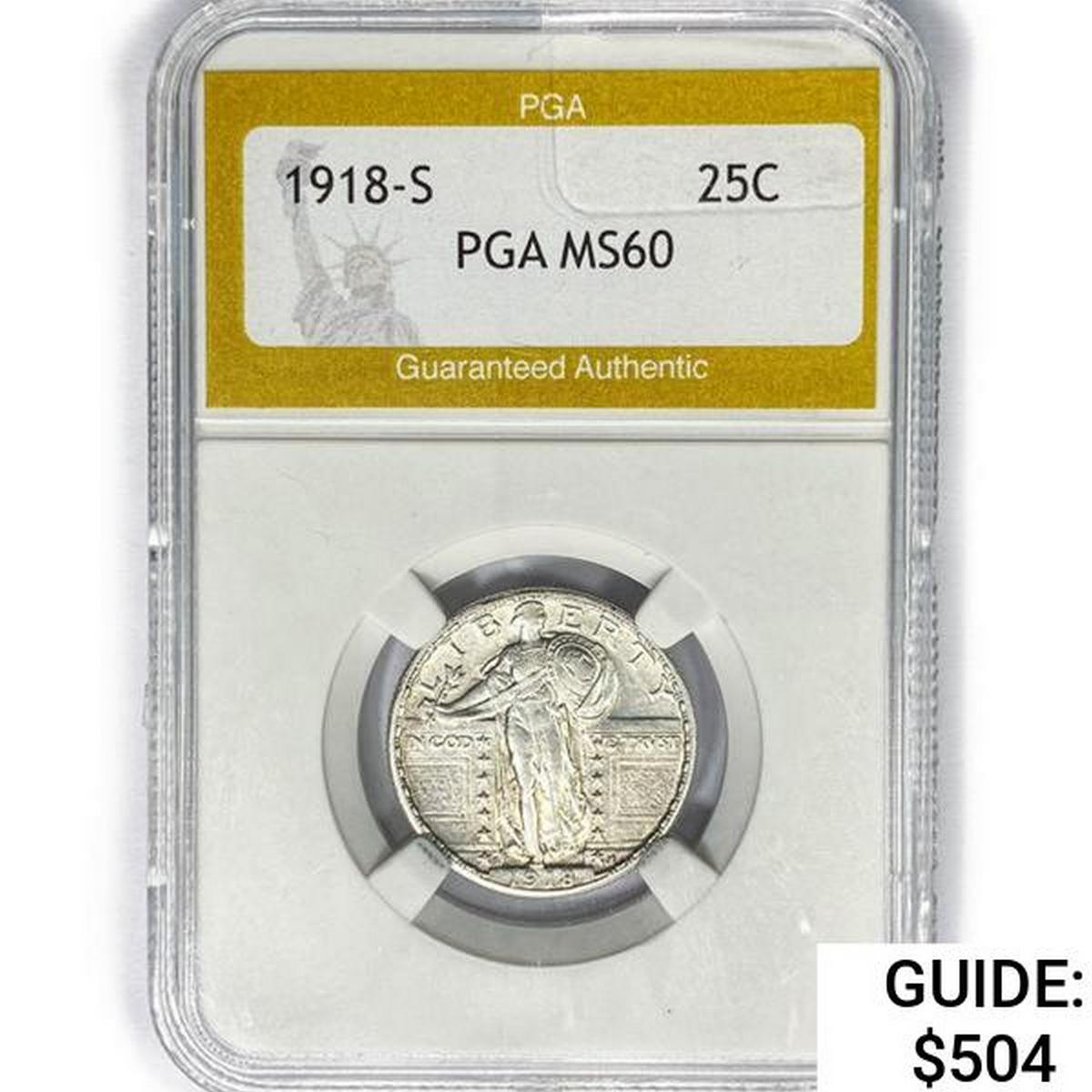 1918-S Standing Liberty Quarter PGA MS60