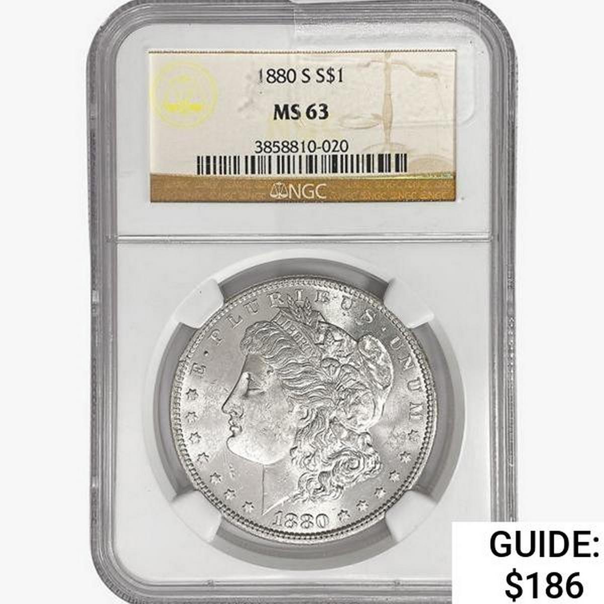 1880-S Morgan Silver Dollar NGC MS63