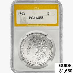 1893 Morgan Silver Dollar PGA AU58