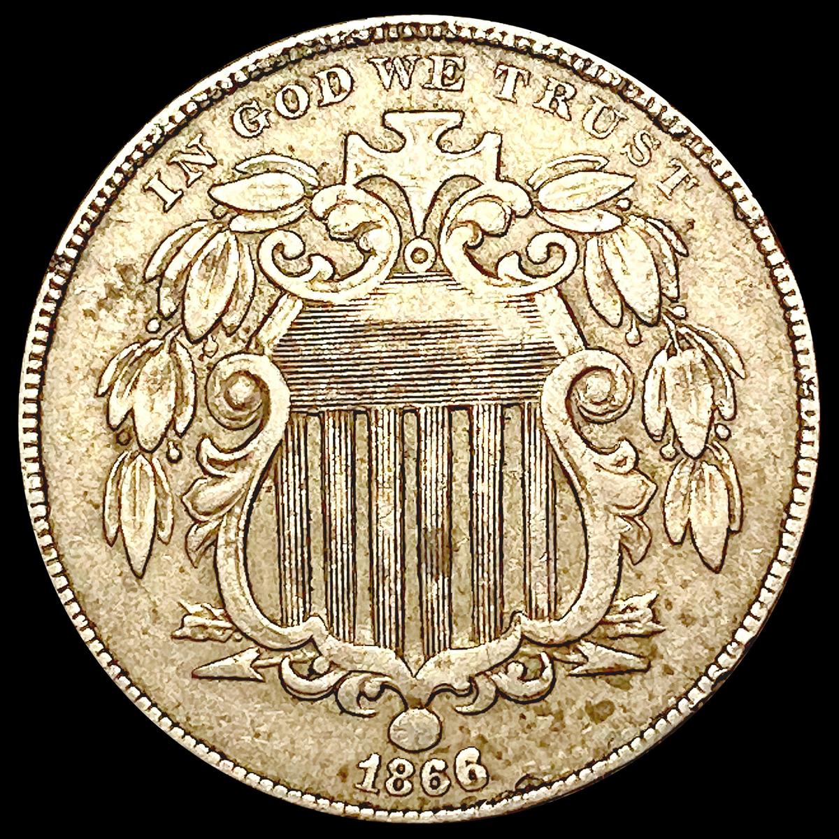 1866 Shield Nickel NEARLY UNCIRCULATED