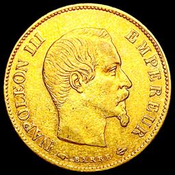 1858 France .0933oz Gold 10 Francs CLOSELY UNCIRCU