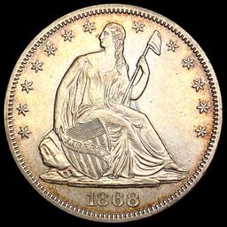 1868 Seated Liberty Half Dollar CLOSELY UNCIRCULAT