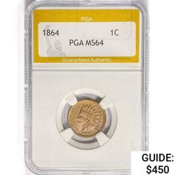 1864 Indian Head Cent PGA MS64