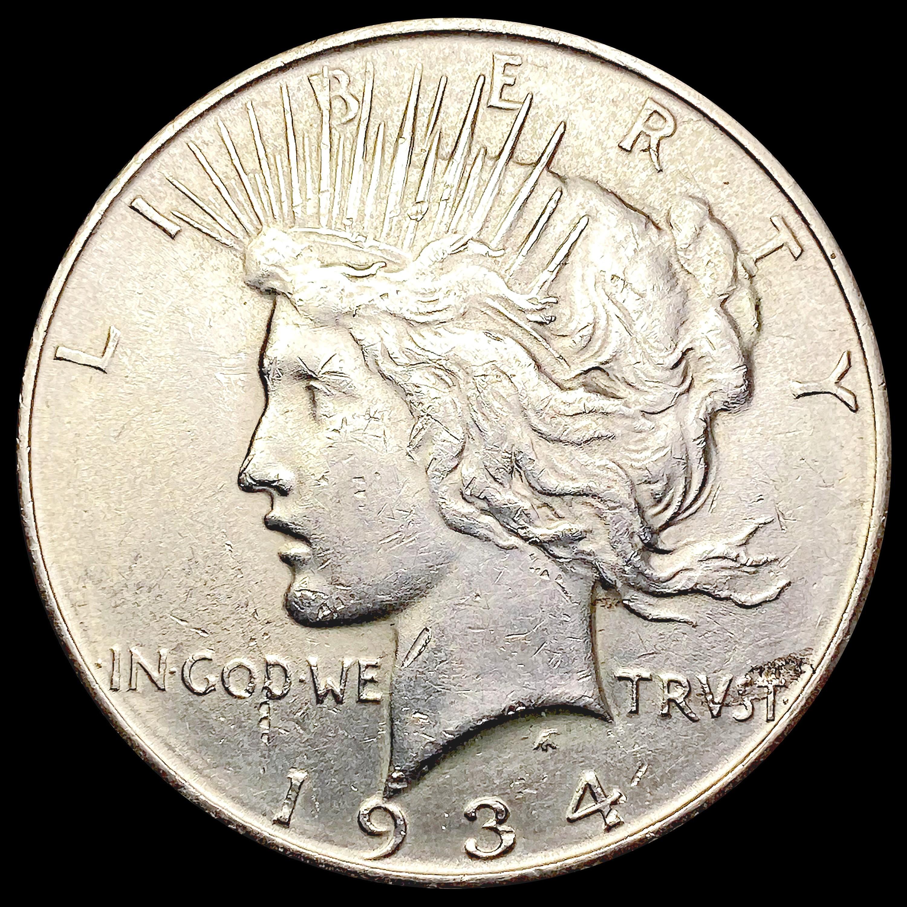 1934-D Silver Peace Dollar NEARLY UNCIRCULATED