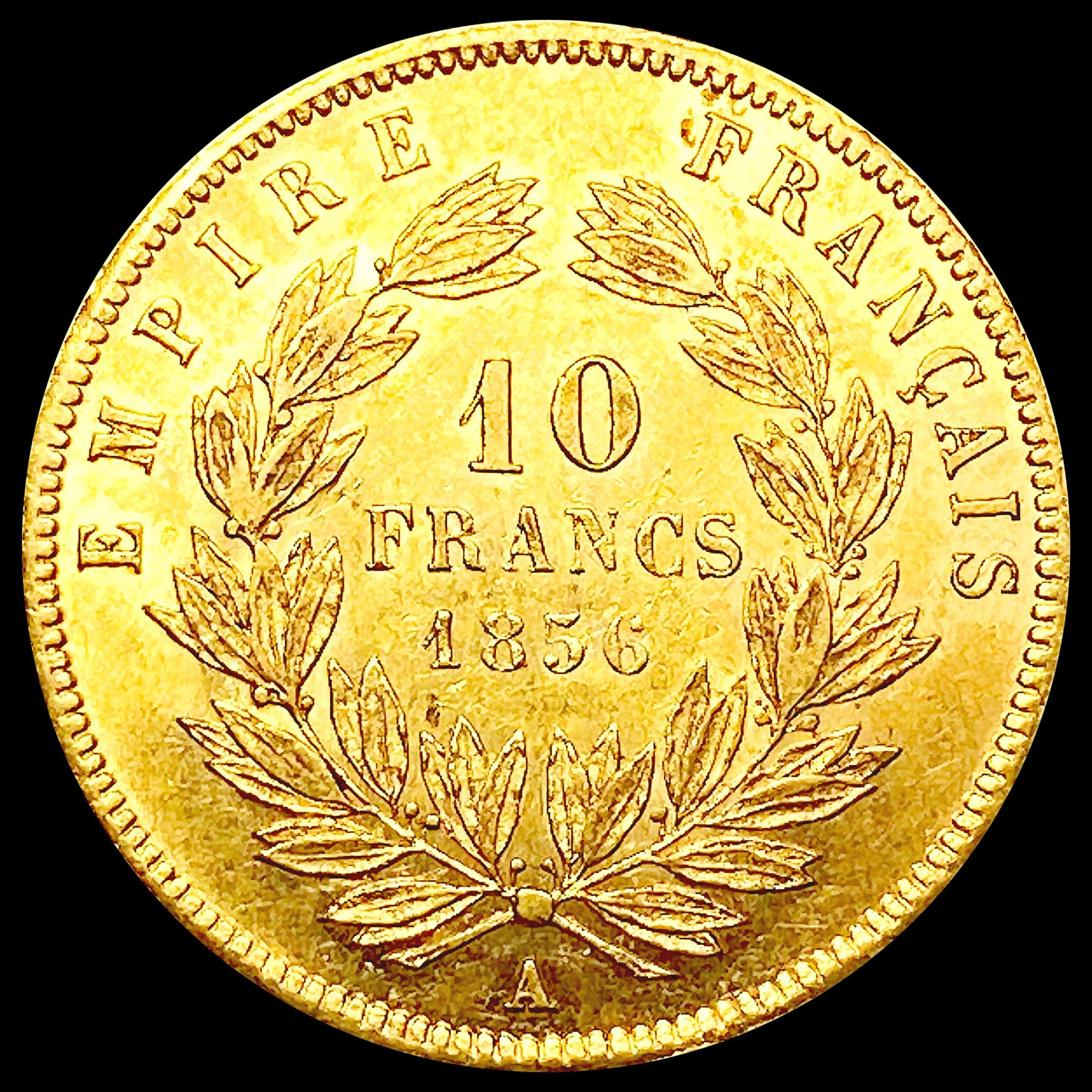 1856 France .0933oz Gold 10 Francs CLOSELY UNCIRCU