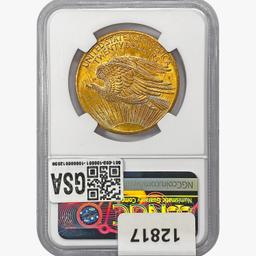 1908 $20 Gold Double Eagle NGC MS63 OBV Struck Thr