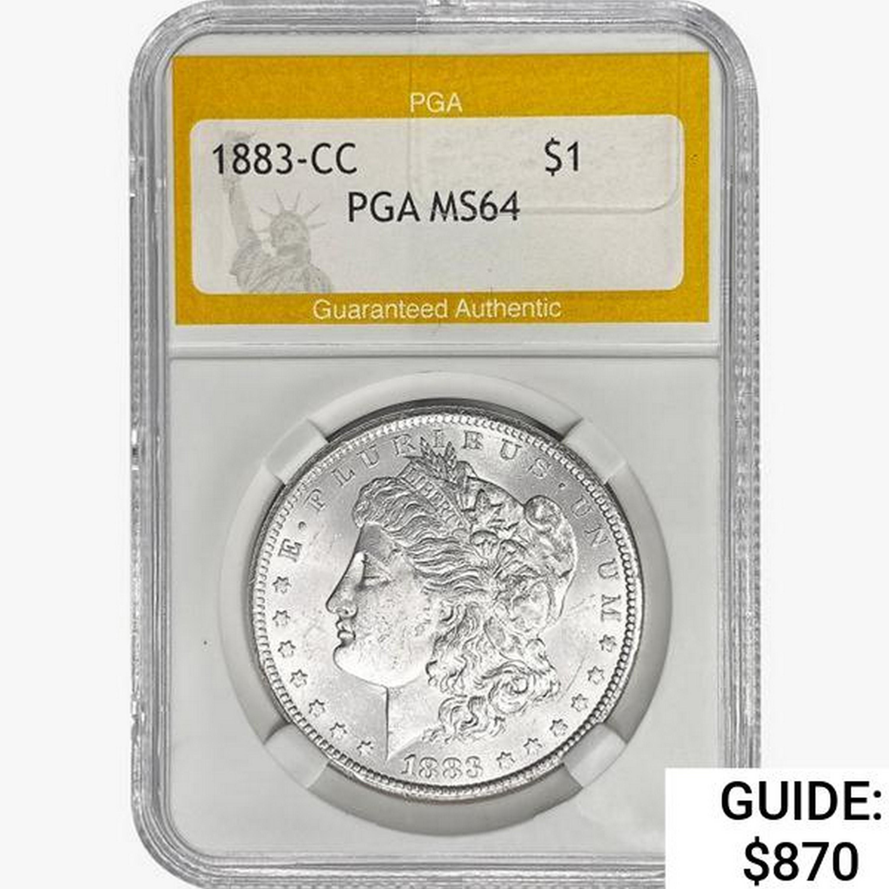 1883-CC Morgan Silver Dollar PGA MS64