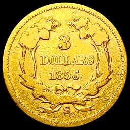 1856-S $3 Gold Piece NICELY CIRCULATED