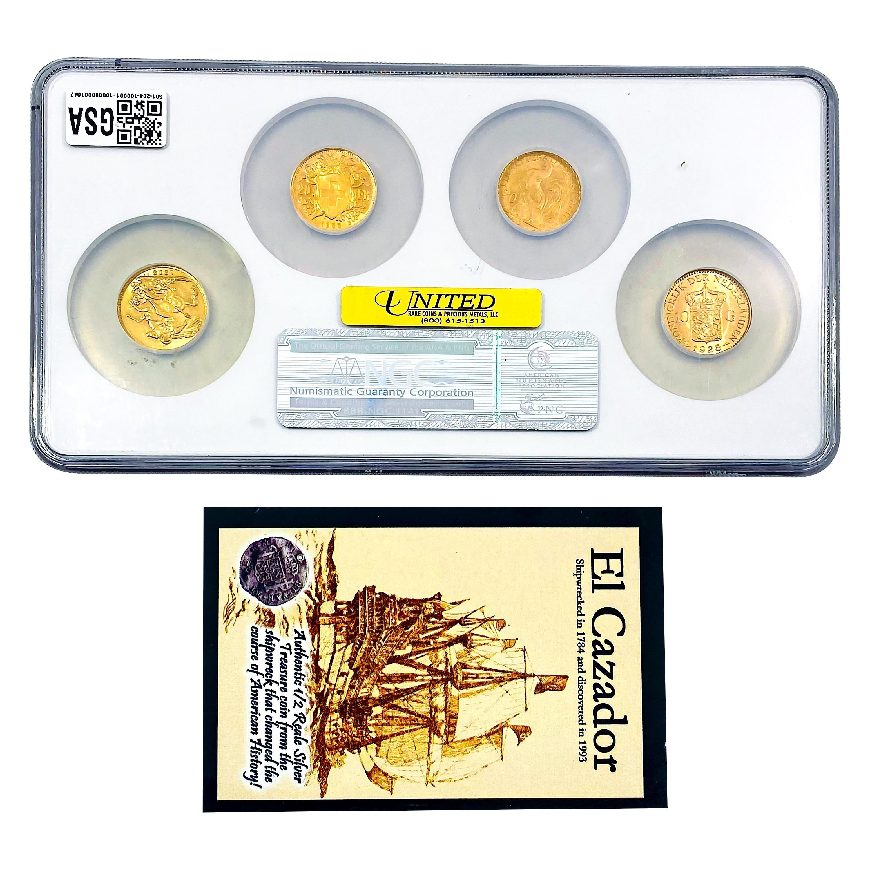 1913-1935 Classic European Gold Coinage  [4 Coins]